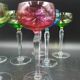 Set of 8 Roemer wine glasses in colored crystal Val Saint Lambert Mod "Saumur"