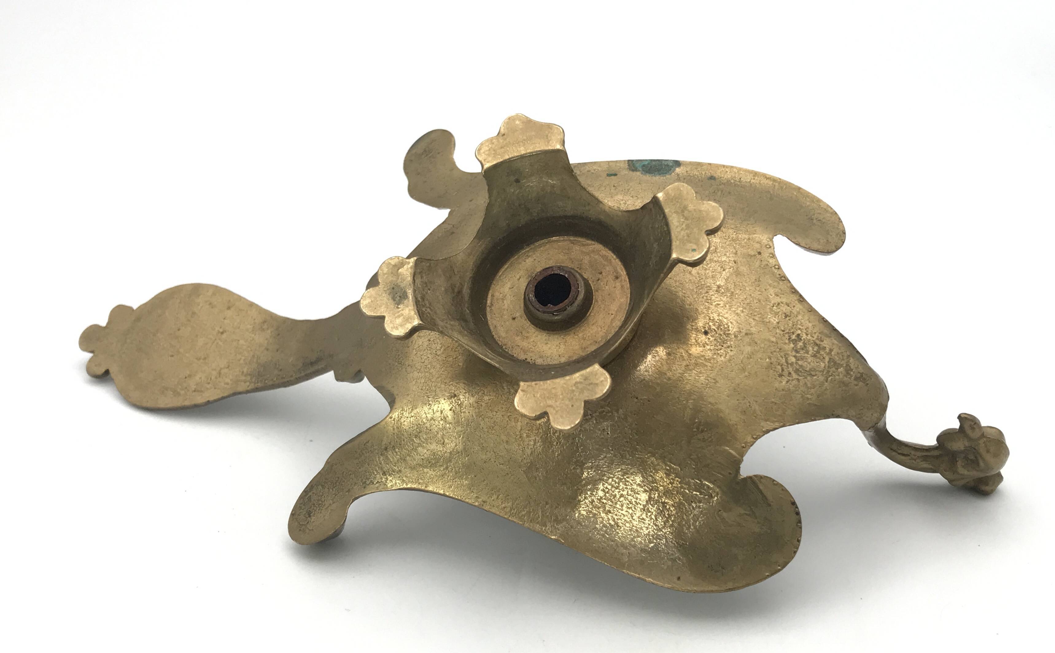 Solid Brass Hand Candle Holder