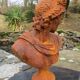Cast iron bust of a 19th century roman woman