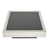 Willy Rizzo style black and chrome coffee table