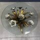 Vintage gilt metal flower side table, 1960s