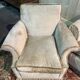 Living room sofa and pair of Napoleon III velvet armchairs