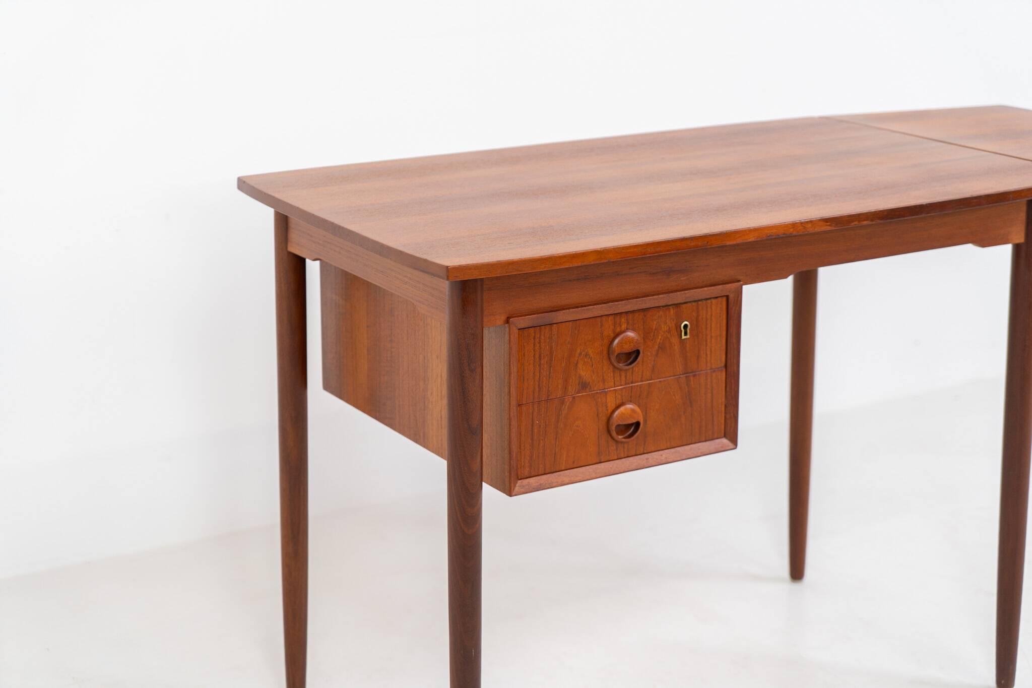 Teak drop-leaf desk