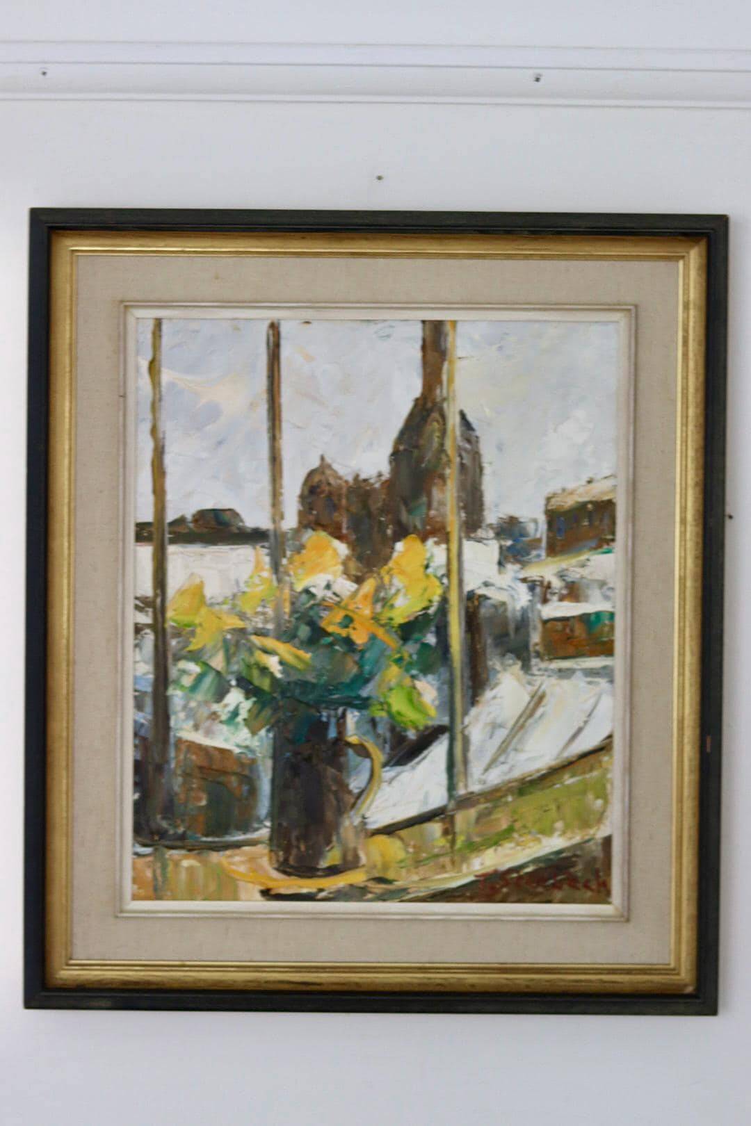 "Yellow Flowers by a Window" by T. Stenbäck