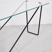 Table basse verre et acier années 50' forme libre