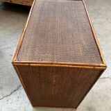 1960s rattan chest of drawers