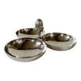 Silver-plated aperitif server / metal beggar, pine cone handle