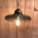 Large vintage pendant lamp in blue glass.