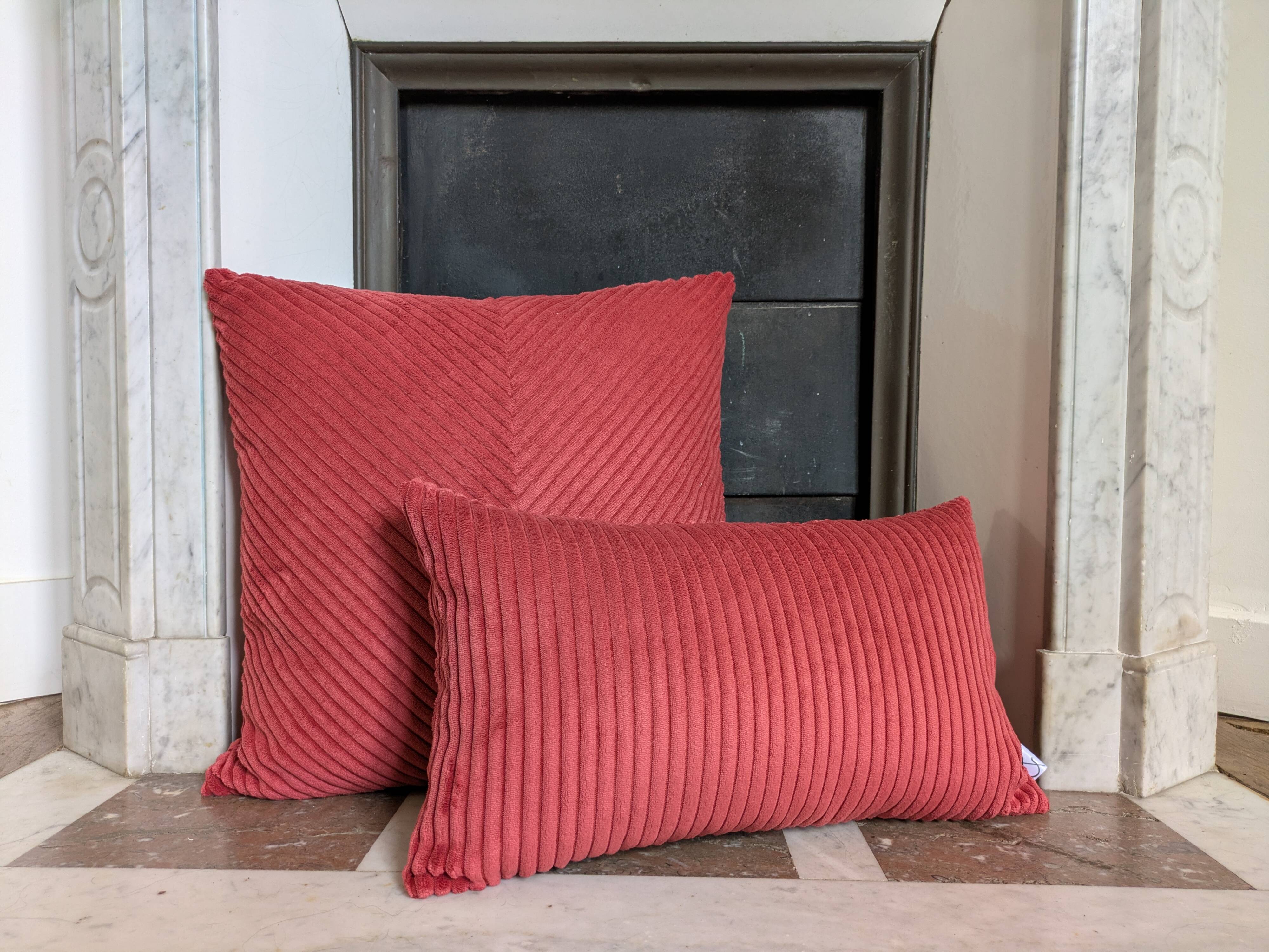 Chevron corduroy cushion