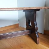 Rounded solid wood coffee table
