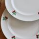 6 vintage dessert plates porcelain Table et Couleurs Raspberry model