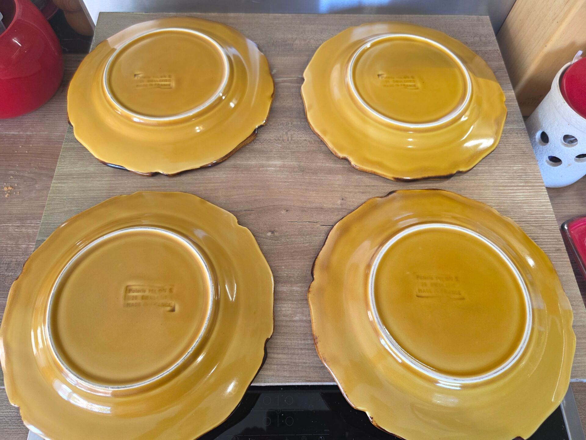 4 assiettes Dieulefit milon terre vernissée
