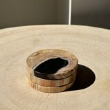 Set of 3 fossilized wooden coasters (clear)