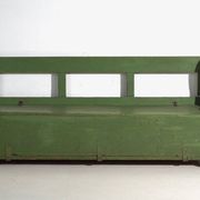 Antique painted pine bank safe – Central Europe, around 1900