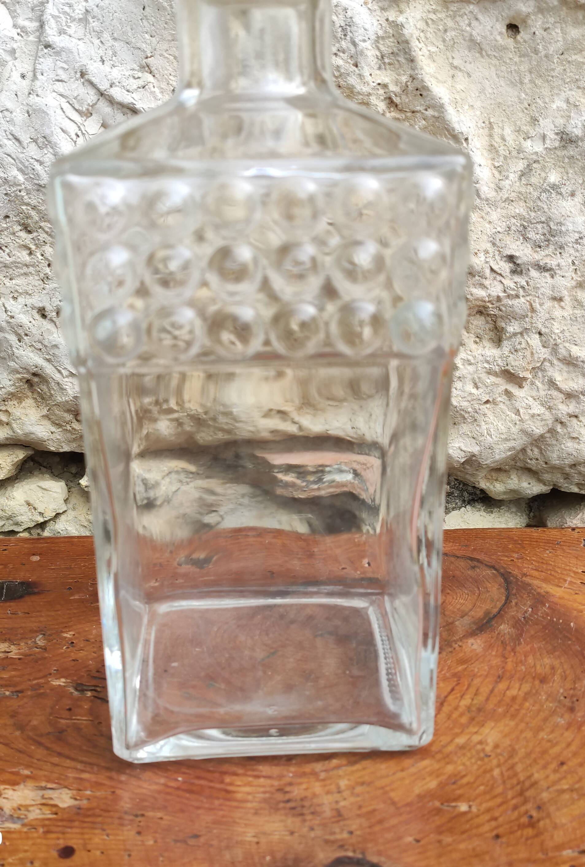 old glass whiskey decanter