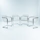 set of 4 Italian Wire Chairs, Chrome & Metallic Thread, 1974
