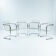 set of 4 Italian Wire Chairs, Chrome & Metallic Thread, 1974