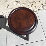 Pair of turned wooden tripod stools
