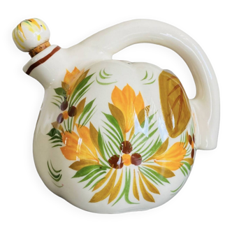 Vintage handmade ceramic pitcher / carafe