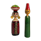 Vintage Moroccan doll duo