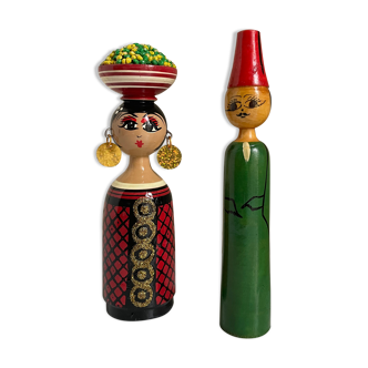 Vintage Moroccan doll duo