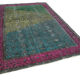 Hand-knotted carved anatolian 1970s 205 cm x 303 cm fuchsia carpet