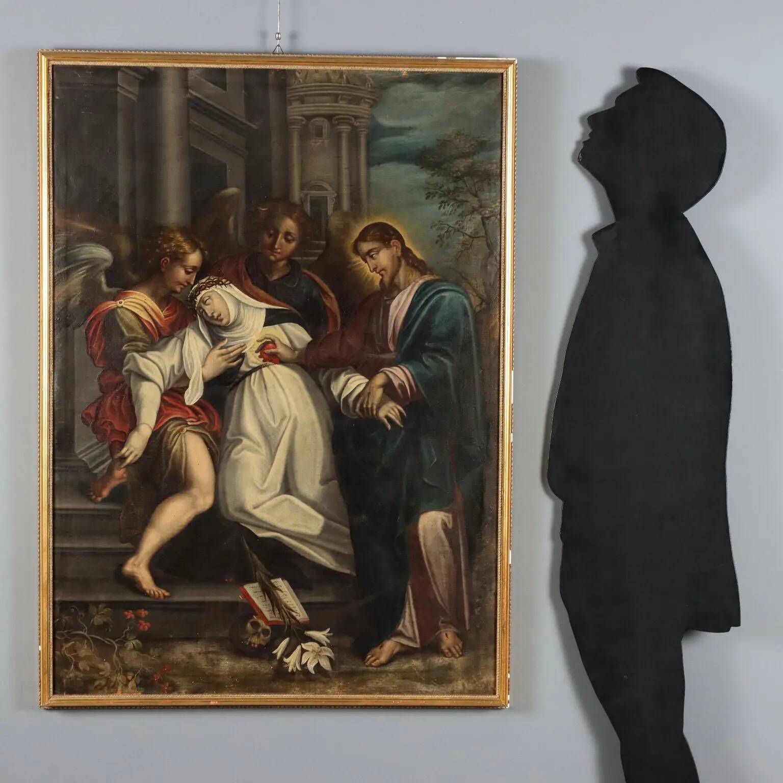 Ancient painting "Ecstasy of Saint Catherine of Siena" 17th century