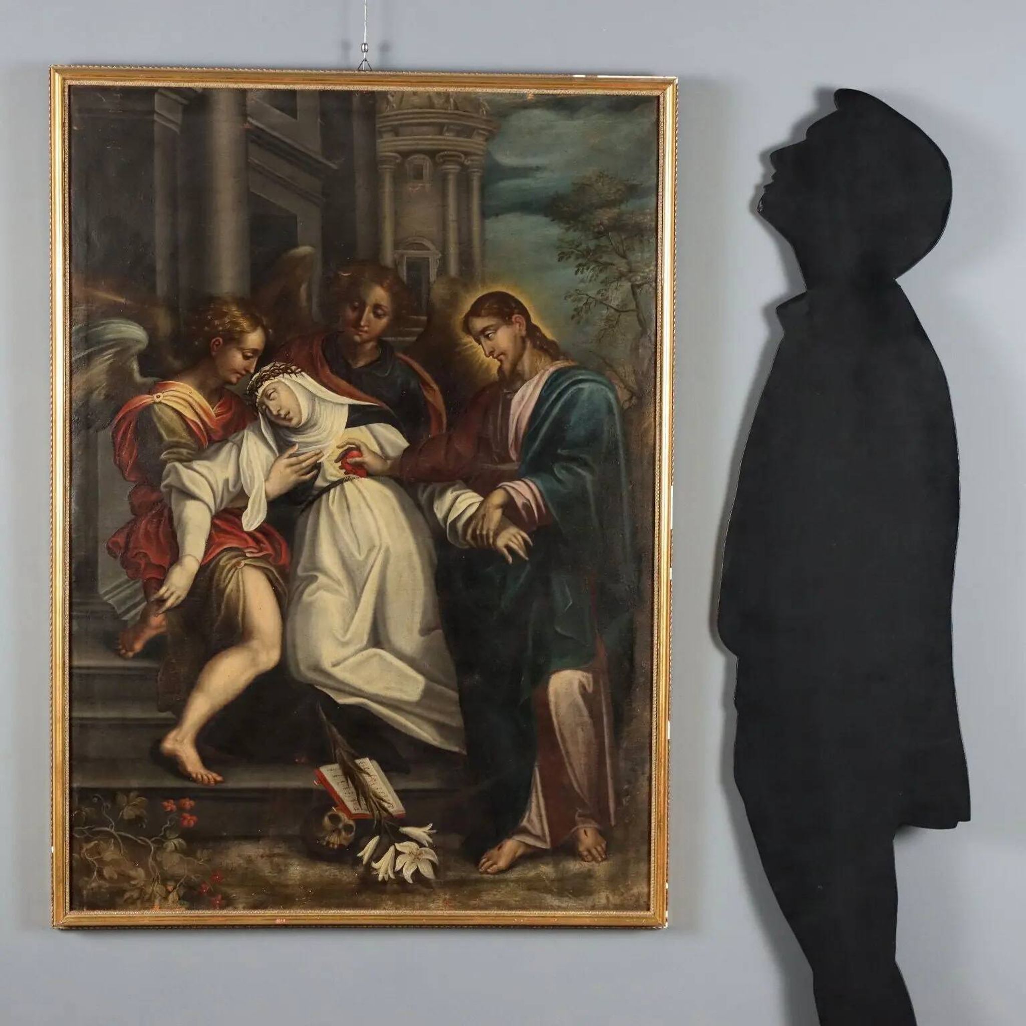 Ancient painting "Ecstasy of Saint Catherine of Siena" 17th century