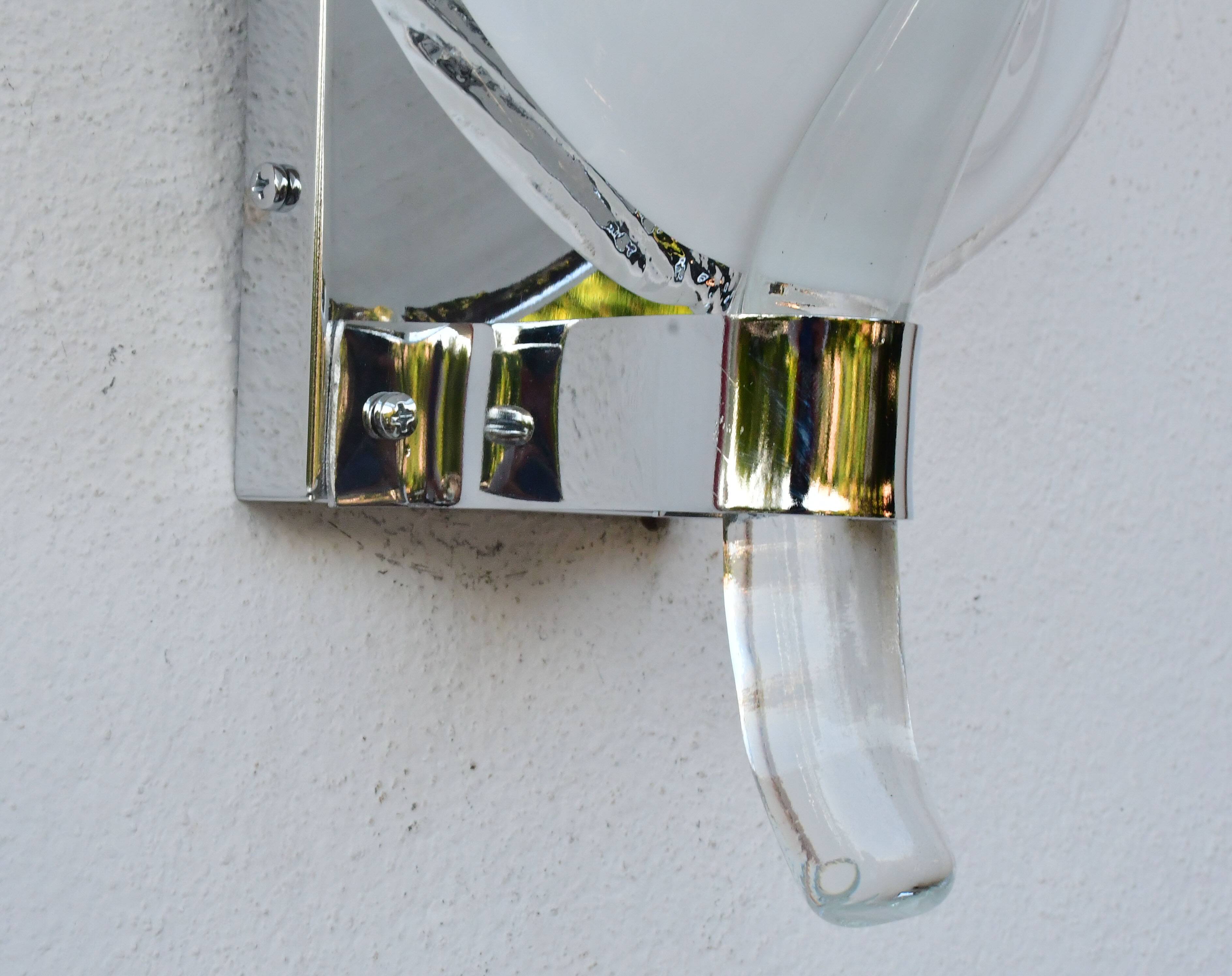 Set of 2 Murano wall lights by Franco Luce, 1970s