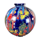 Art Deco style ball vase in glazed earthenware Jungle decoration Diameter 25 cm