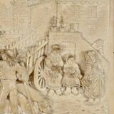 Bas-Relief Painting in Petrified Limestone, signed CF.Becker – Late 19th century