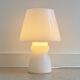 Lampe de table en verre blanc vintage, lampe champignon