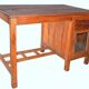 Old Burmese teak desk with 1 cabinet, 1 glass door + 1 drawer.