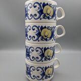 set 4 coffee cups with saucers Villeroy and Boch Clacquesin