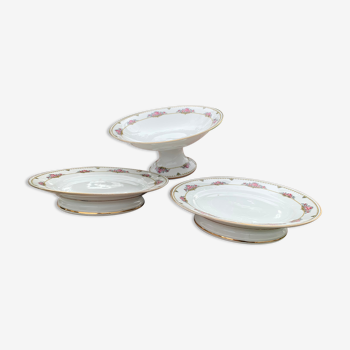 Assiettes hautes et compotier porcelaine de Limoges