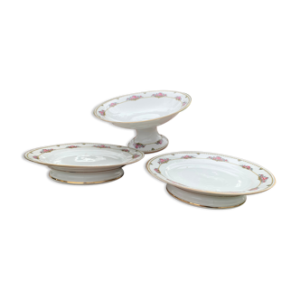 Assiettes hautes et compotier porcelaine de Limoges