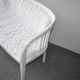 Banc Art Nouveau en bois peint blanc et tissu fausse fourrure, années 1940, 2 places