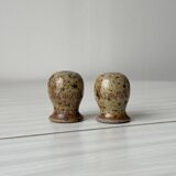 Set of two pyrite stoneware pepper pots