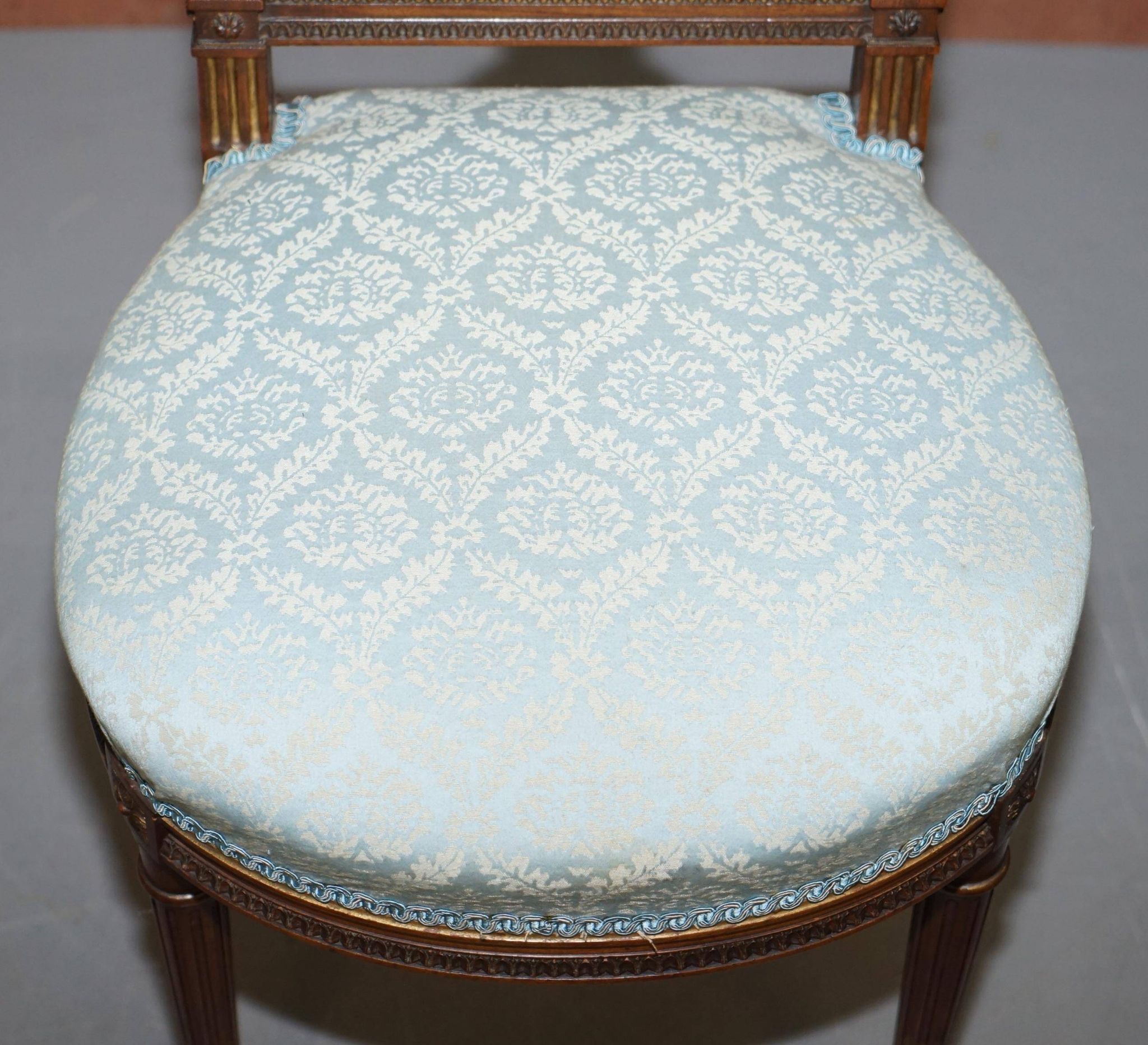 Pair of Carved Golden Wood Accent Chairs
