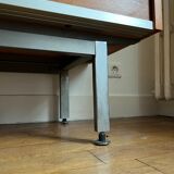 Commode 1960 bois Teck et alu par George Frydman pour EFA