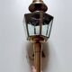 Electrified wall lamp cab lantern brass old engraved glass