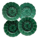 4 old plates in Sarreguemines vine leaf slip