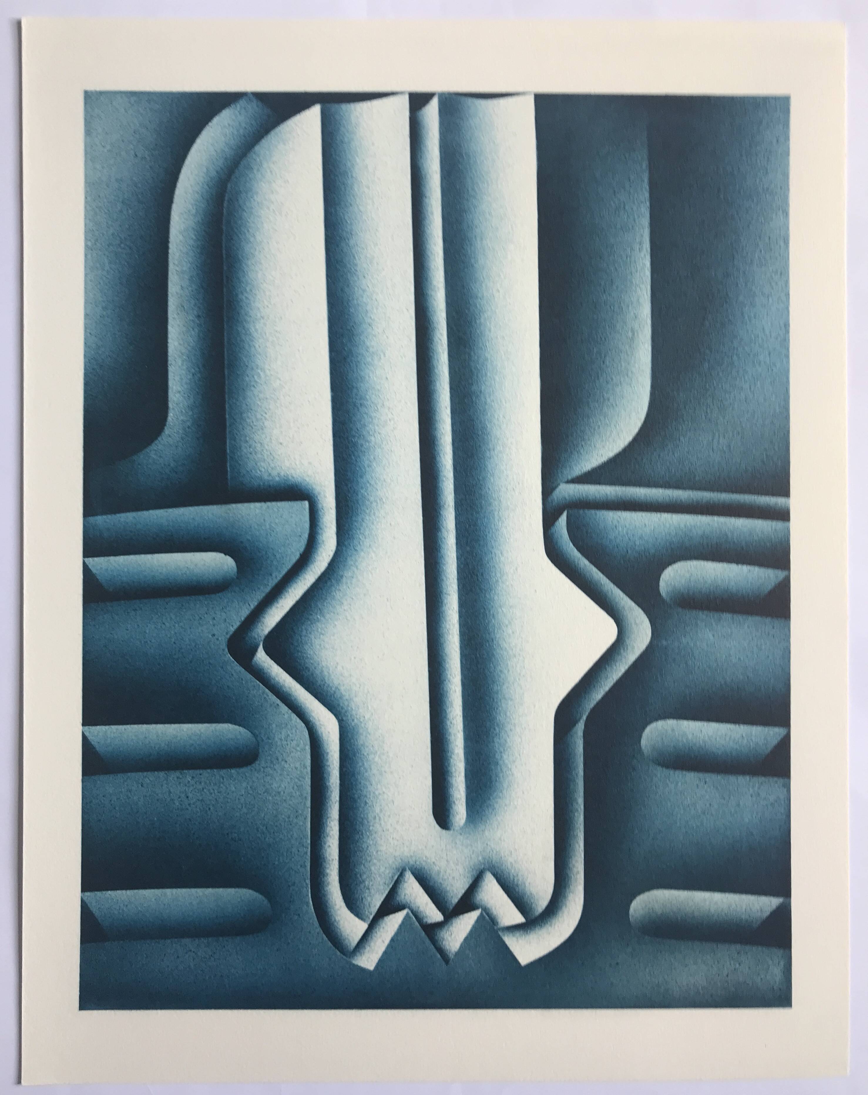 Original lithograph by Jacques Poli, Offshore Drilling, 1978