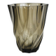 Smoked glass vase with twisted design