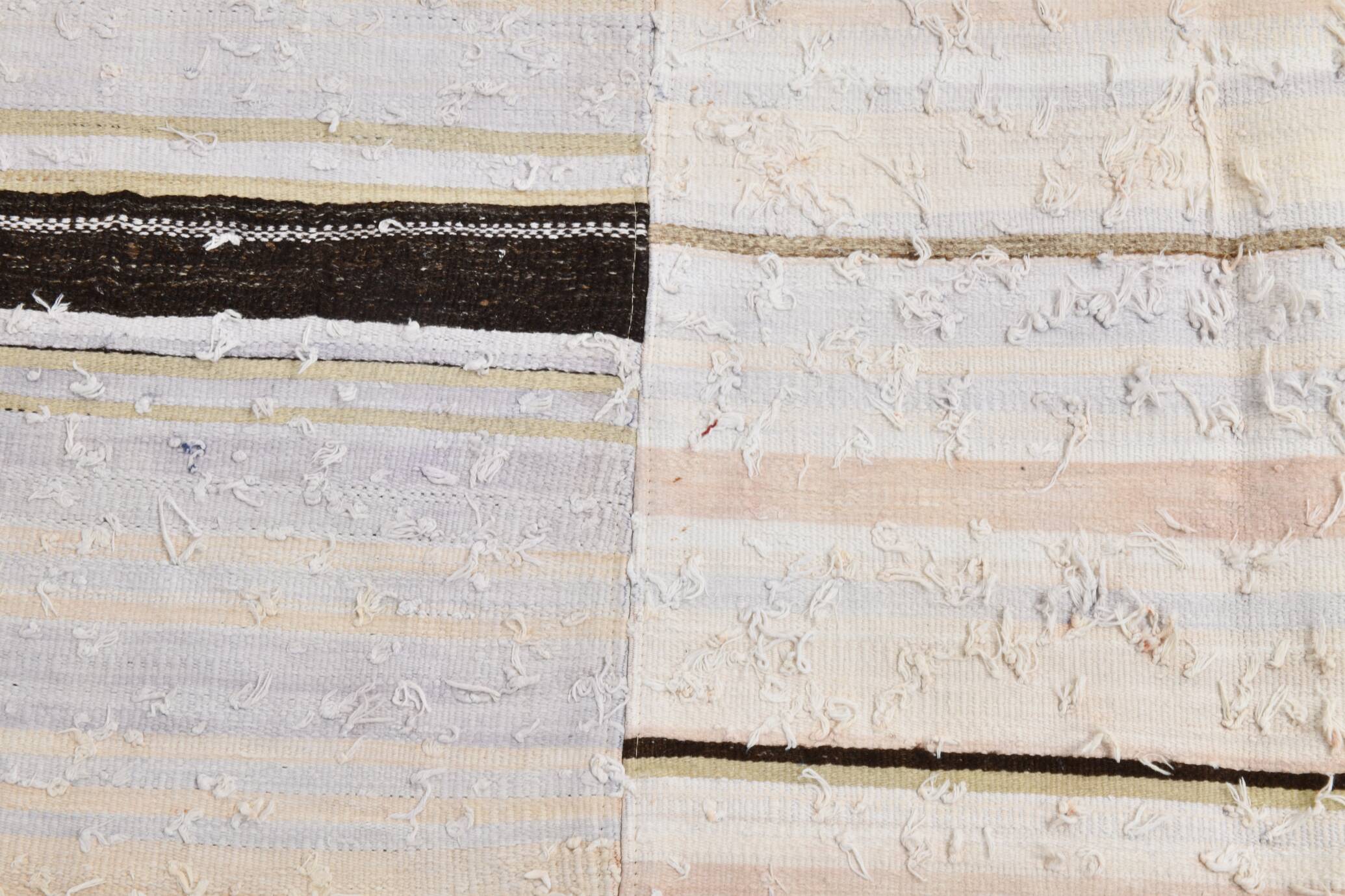 Tapis Vintage en Chanvre Fait Main, Style Naturel et Bohème Chic,204x279 Cm