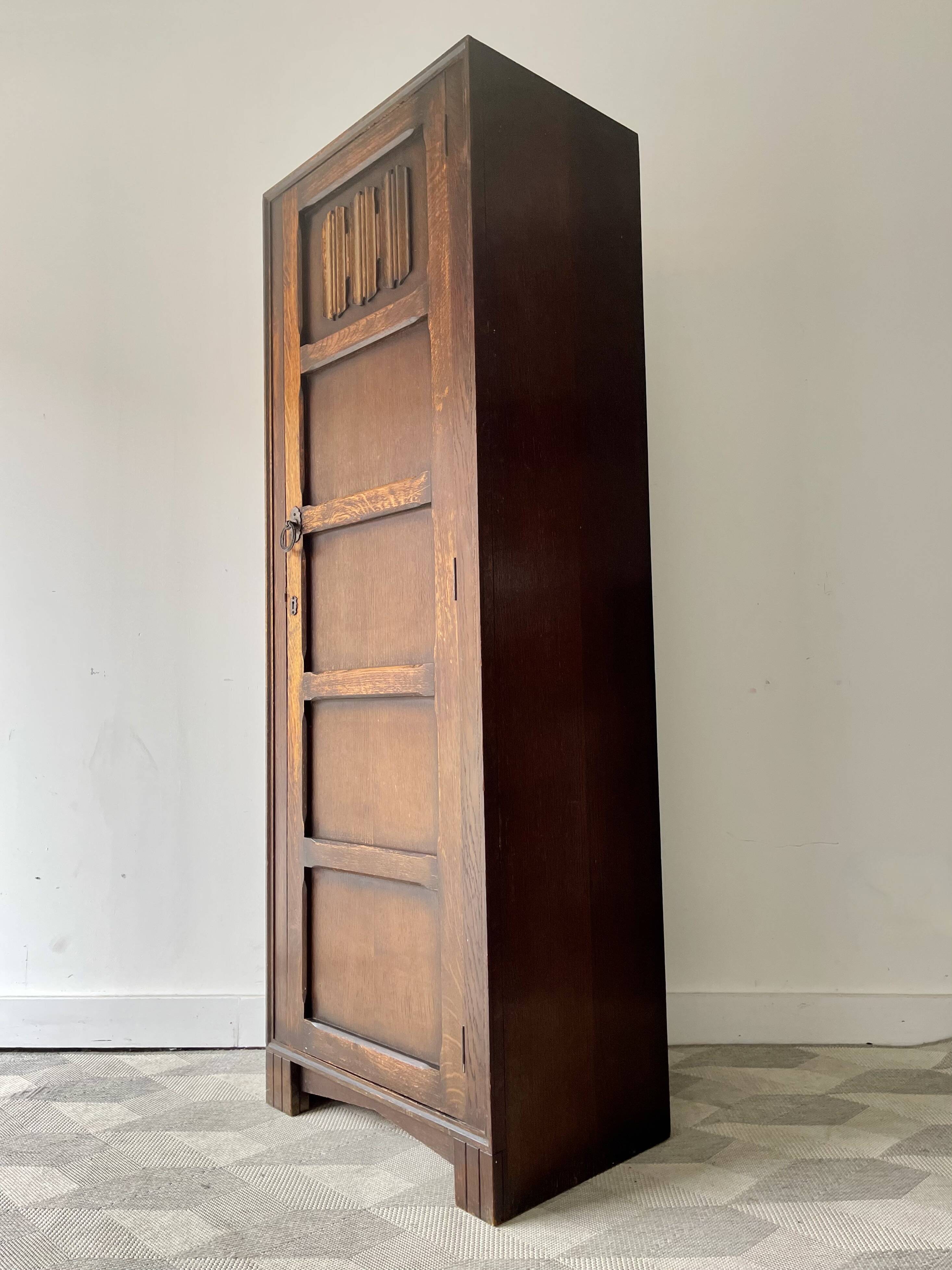 Vintage single art deco wardrobe