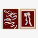 Pair of giclee prints, abstract burgundy set of two, 50x70cm