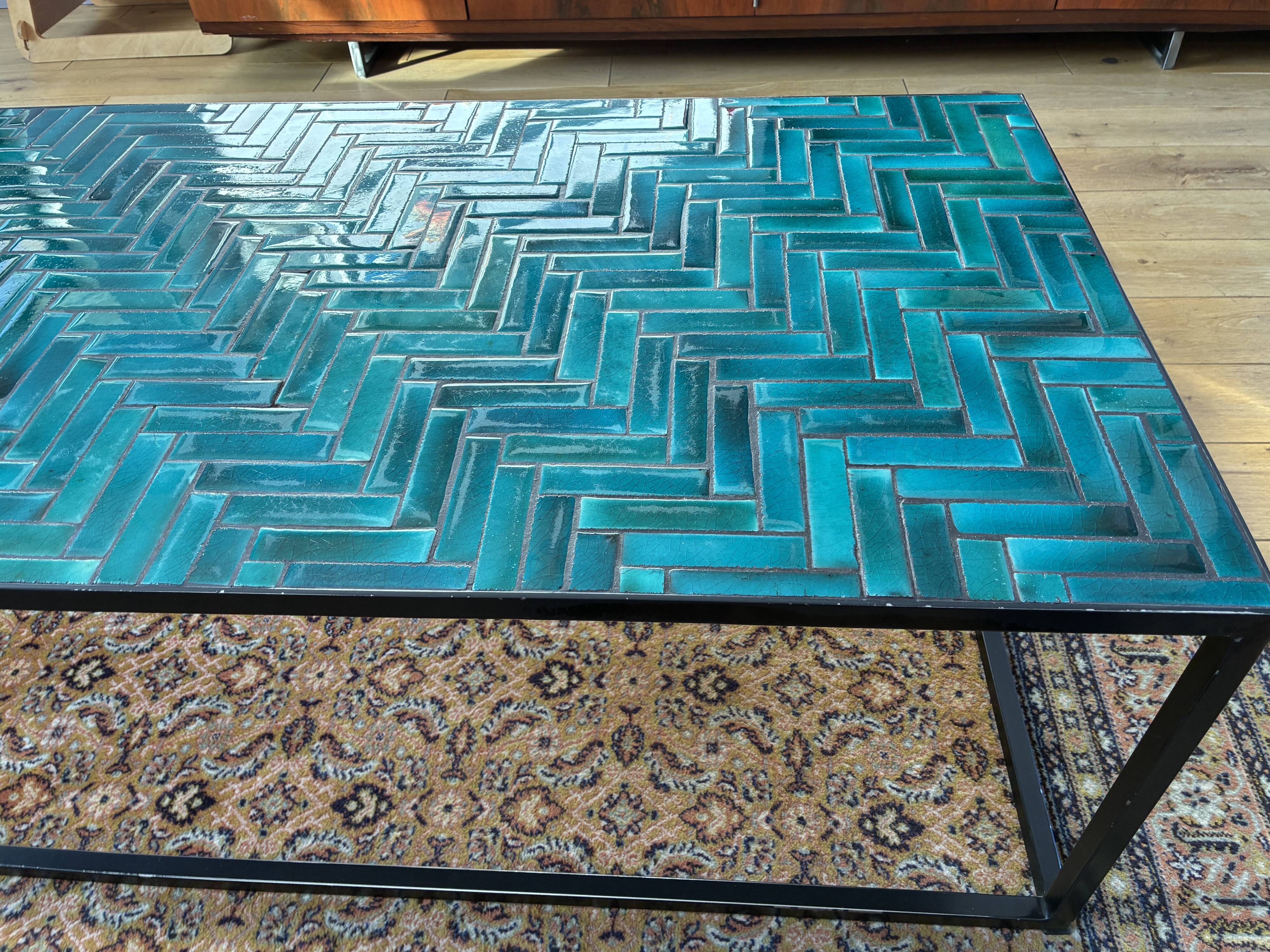 Contemporary ceramic tile table
