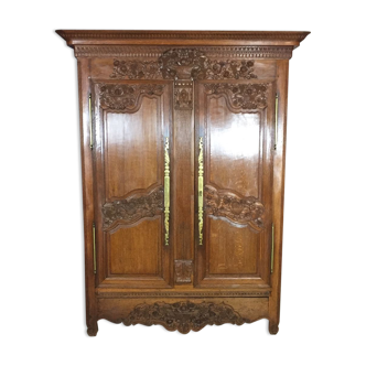 Armoire de mariage XIXème en chêne blond