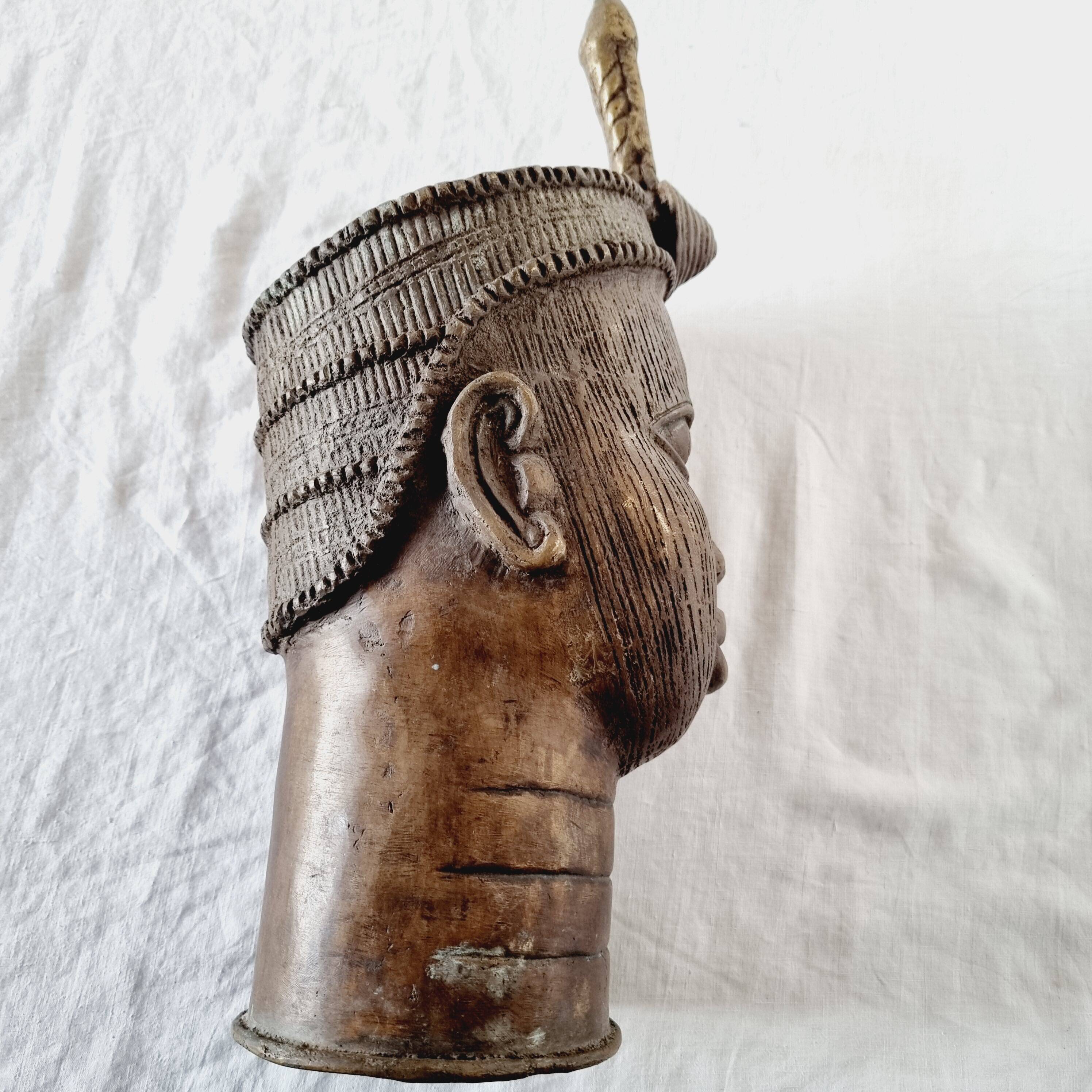 head of Ife, cradle of the Yorubas, from the Kingdom of Benin (Nigeria) in Bronze 1950s-60s Col